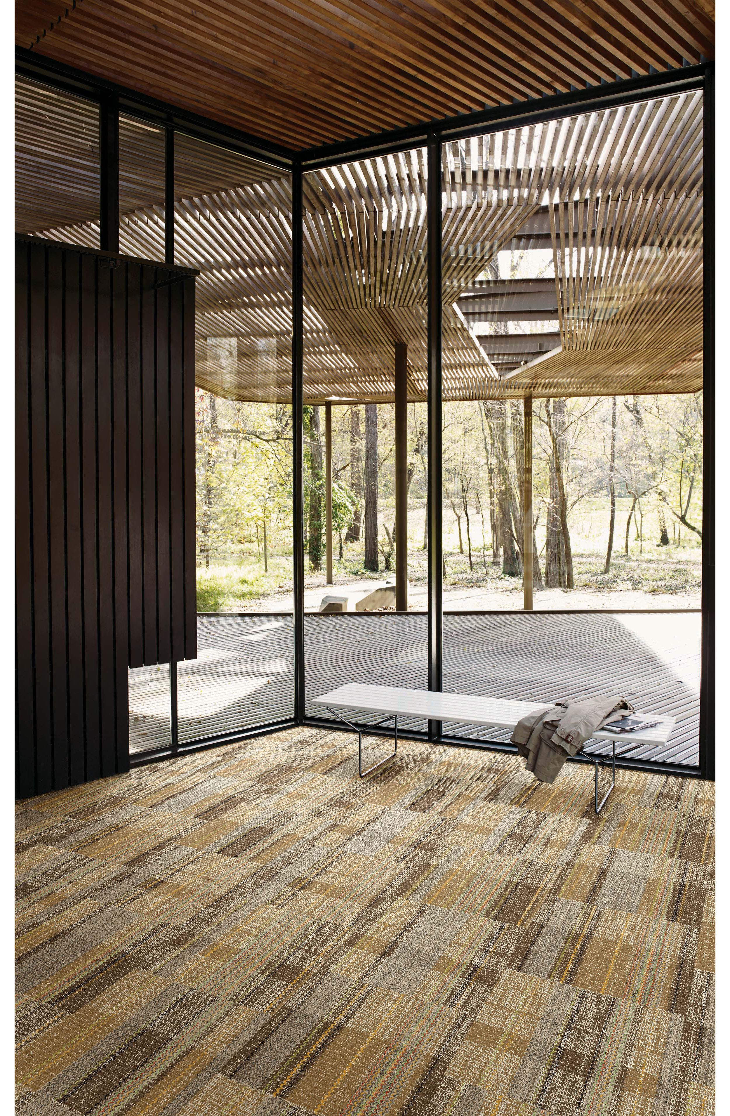 Interface SummerHouse Brights carpet tile in recreation area with wood ceiling and glass walls imagen número 3